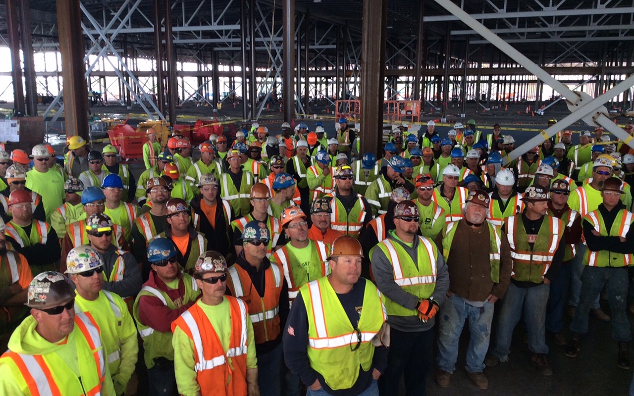 Safety stand-down event at construction site