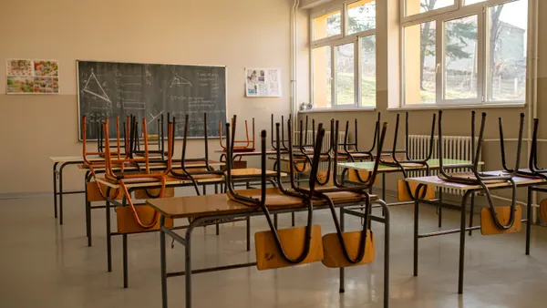 Photo of empty classroom in school