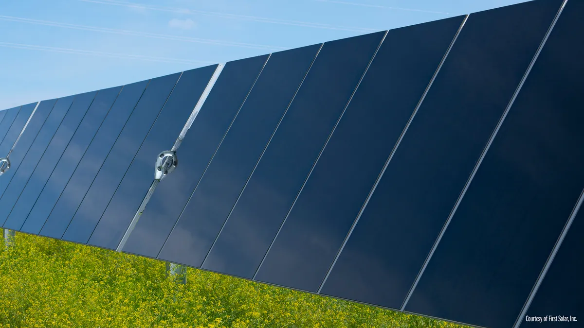 Solar panels manufactured by First Solar