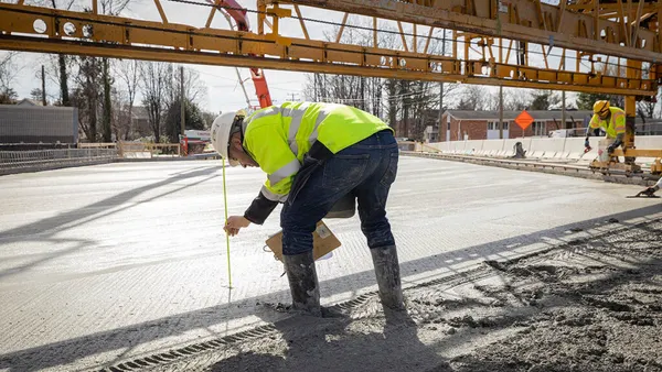 A construction worker on the site of the I-66 corridor project in Virginia.