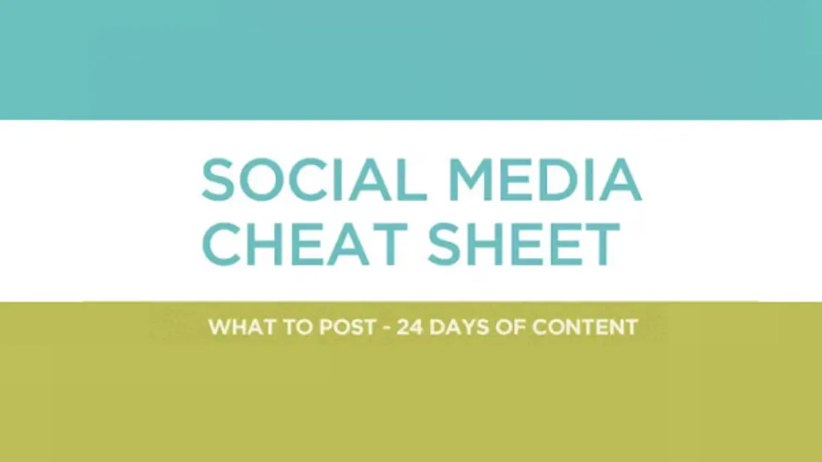 Social Media cheat sheet infographic