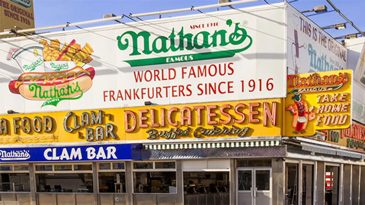 Nathan's Famous hot dog stand