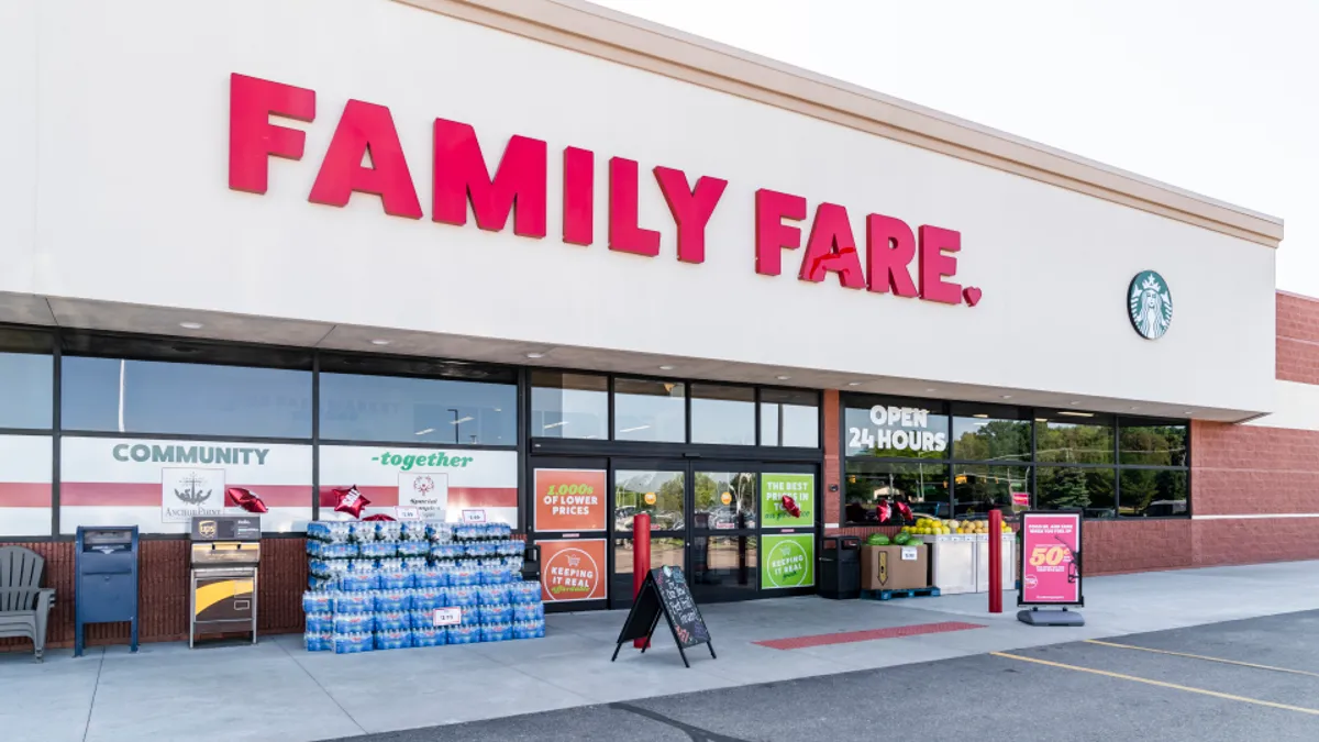 Exterior of Family Fare grocery store