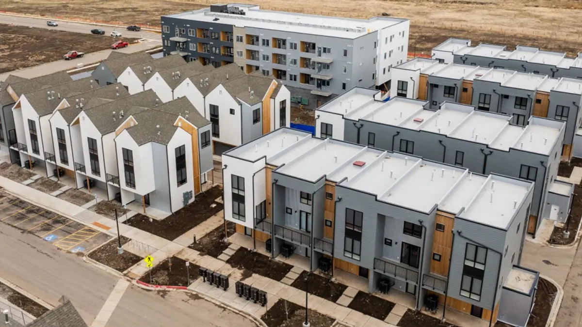 An apartment property viewed from above.