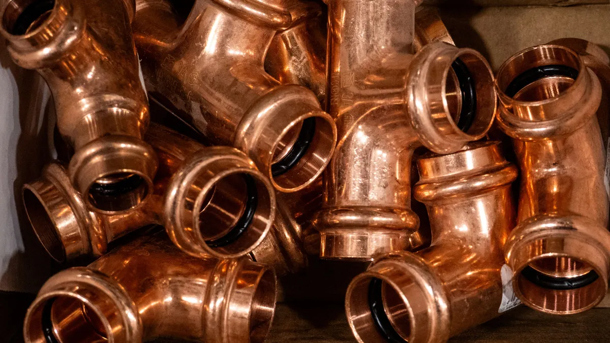Copper goods are displayed.