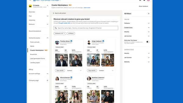 LinkedIn creator discovery tools