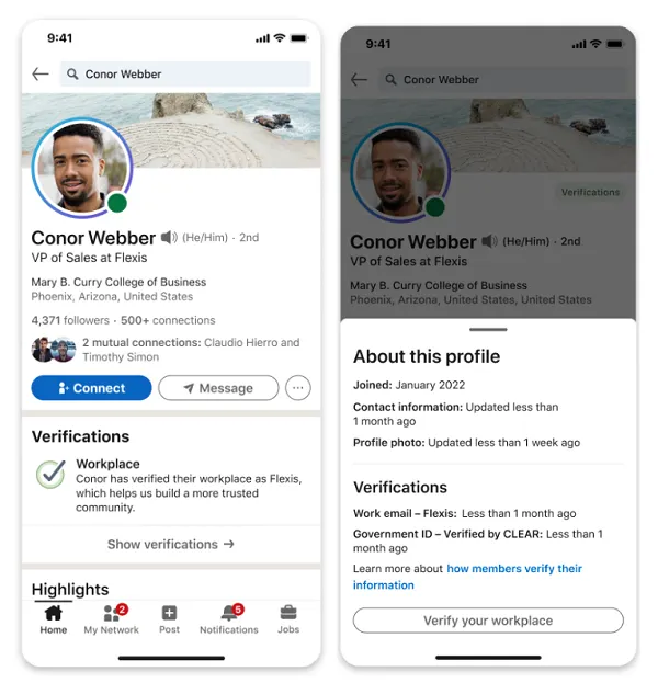 LinkedIn Microsoft Entra confirmation