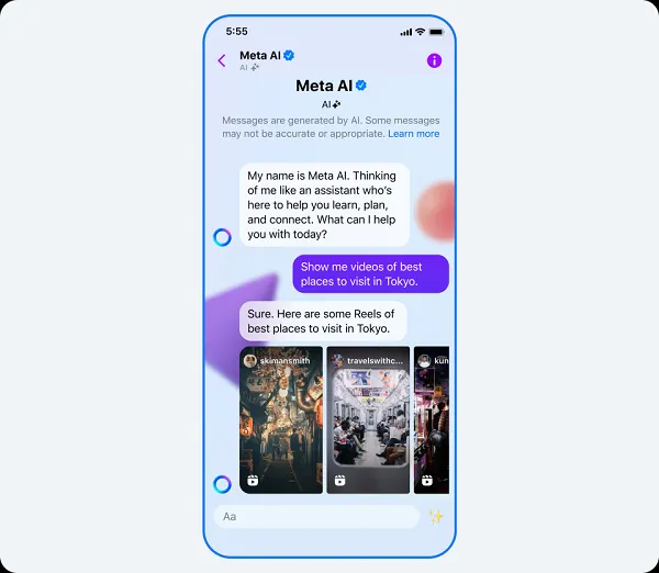 Meta Reels in AI chat