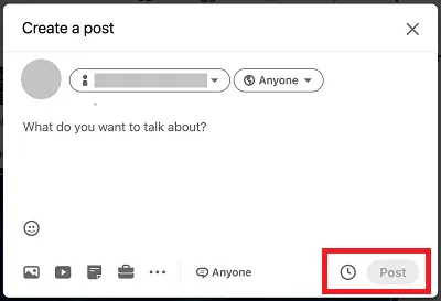 LinkedIn post scheduling