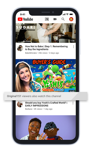 YouTube recommendations update