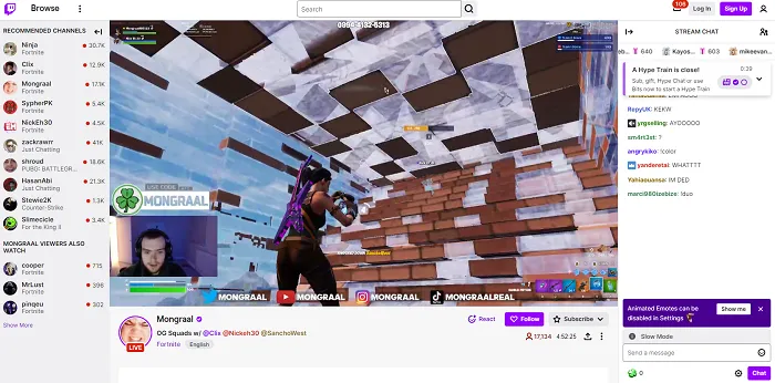 Twitch chat example