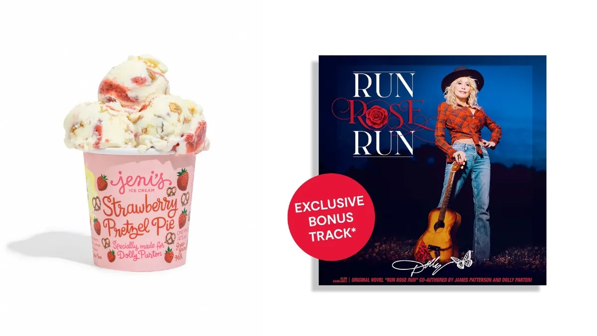 Jeni's Splendid Ice Creams relaunched its Dolly Parton-inspired Strawberry Pretzel Pie flavor along with downloads of a Dolly Parton album with an exclusive song in January 2022.