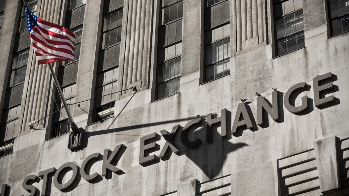 Photo of stock exchange letters.