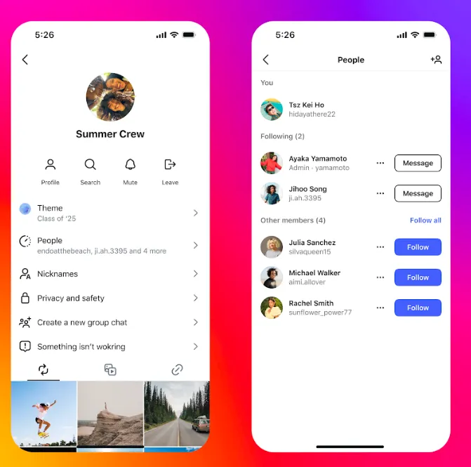 تحديث Instagram DM