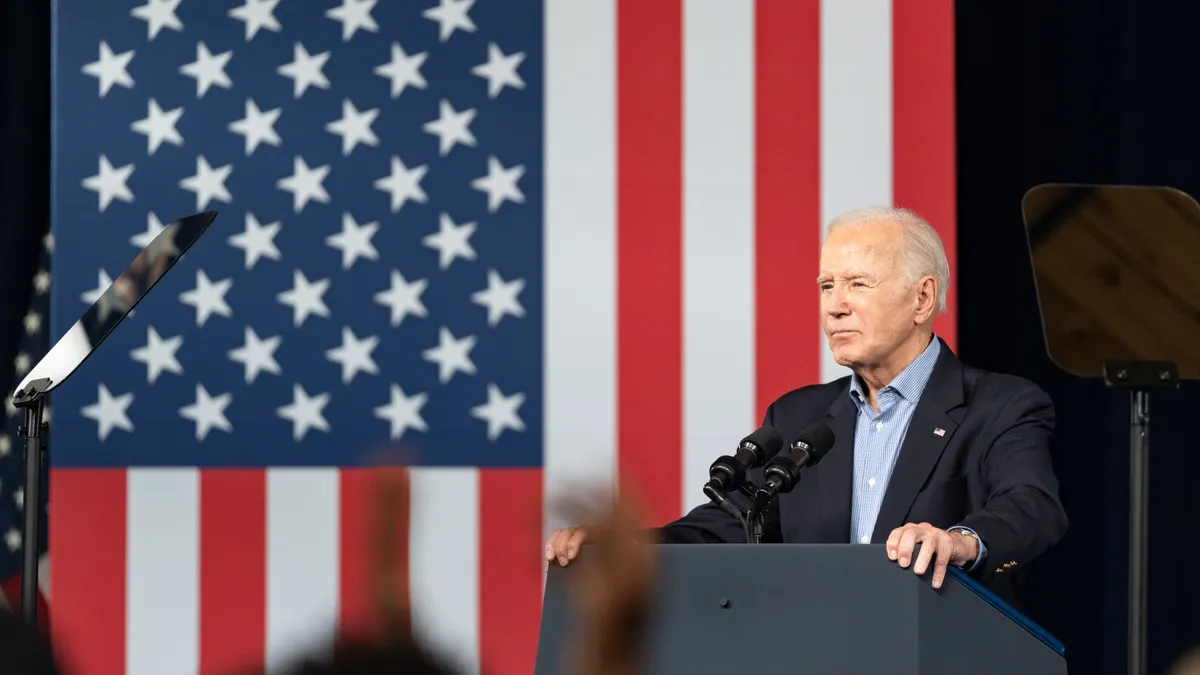 President Joe Biden speaks at a campaign event at Pullman Yards on March 9, 2024 in Atlanta, Georgia.