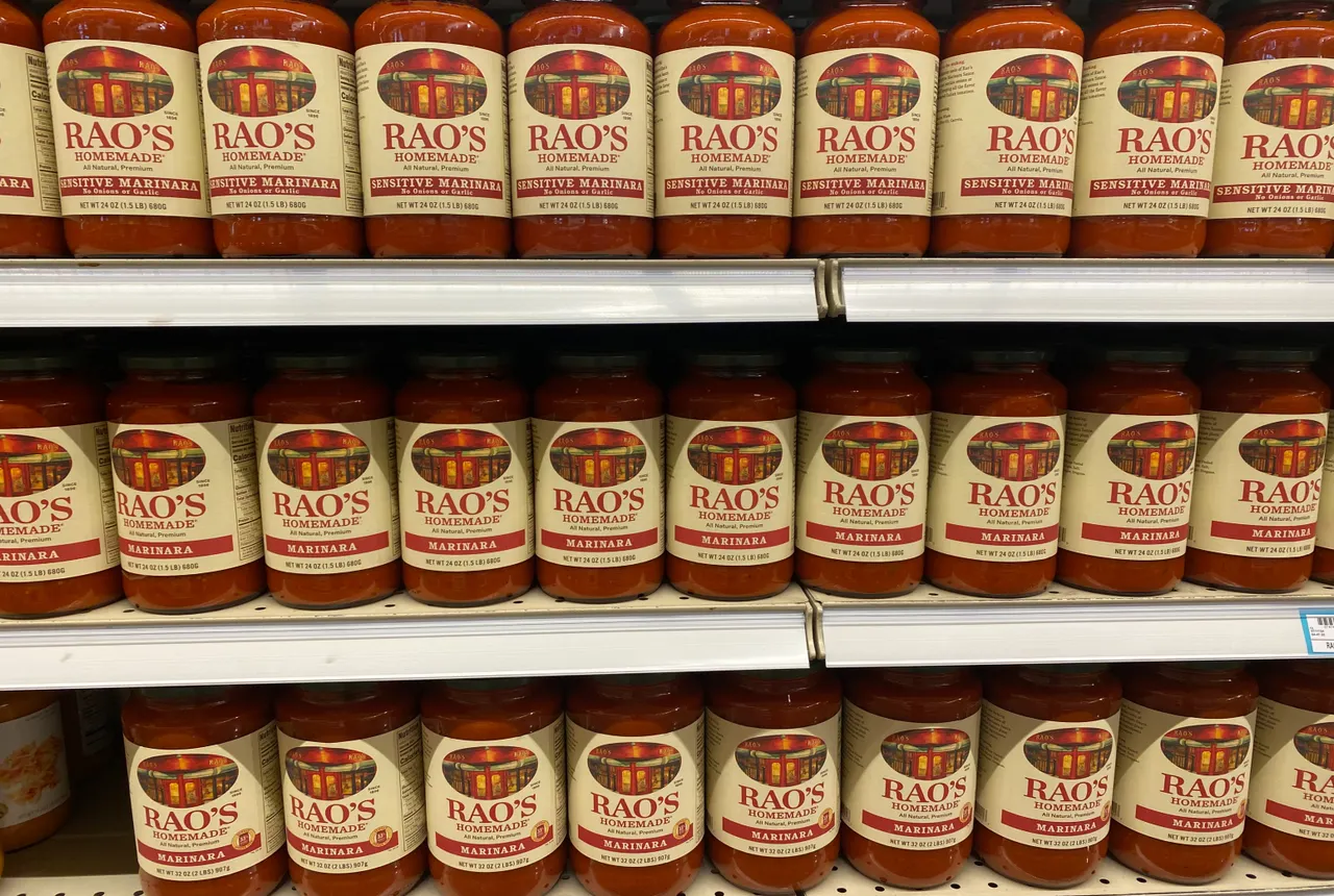 Jars of Rao's pasta sauce at a Washington, D.C. grocery store.