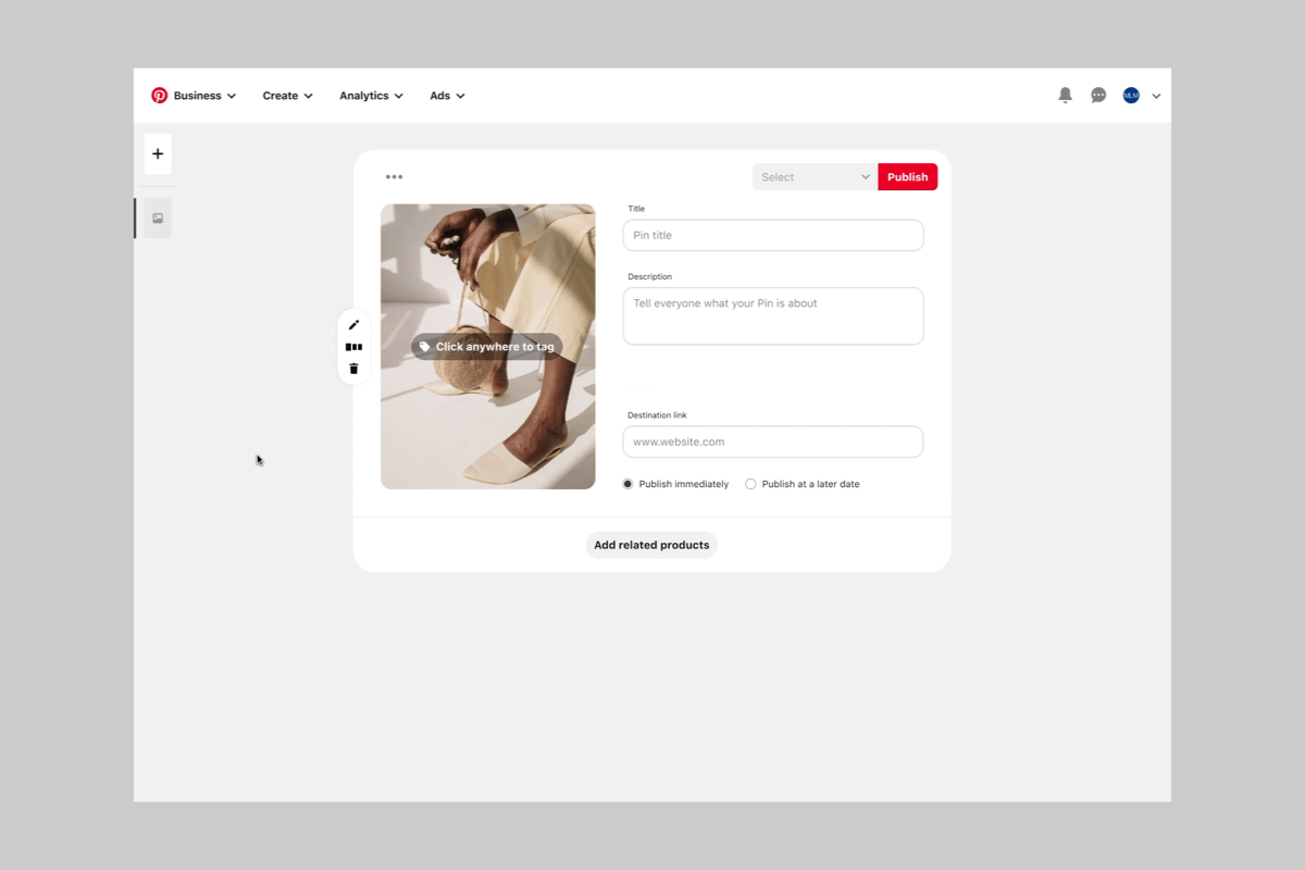 Pinterest product tagging