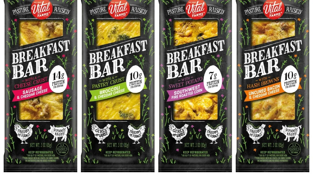 Vital Farms' Breakfast Bars hit store shelves in August 2021.