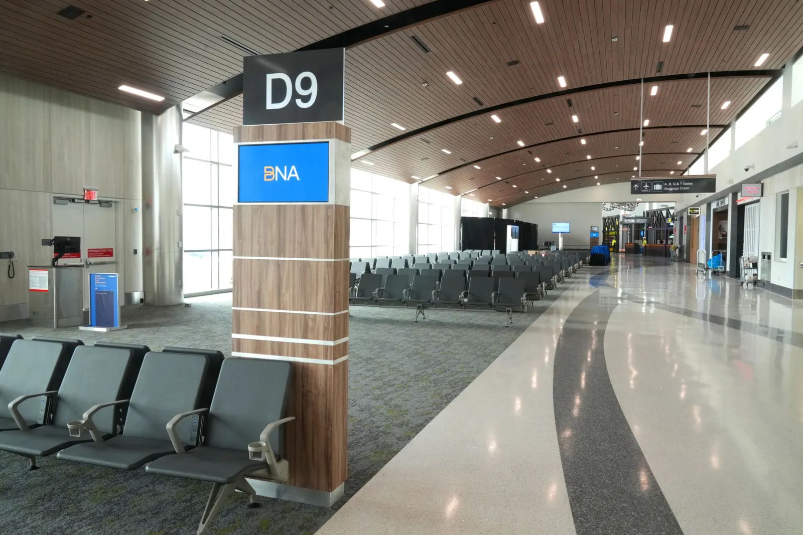 Interior of the new Concourse D extension at Nashville International Airport.