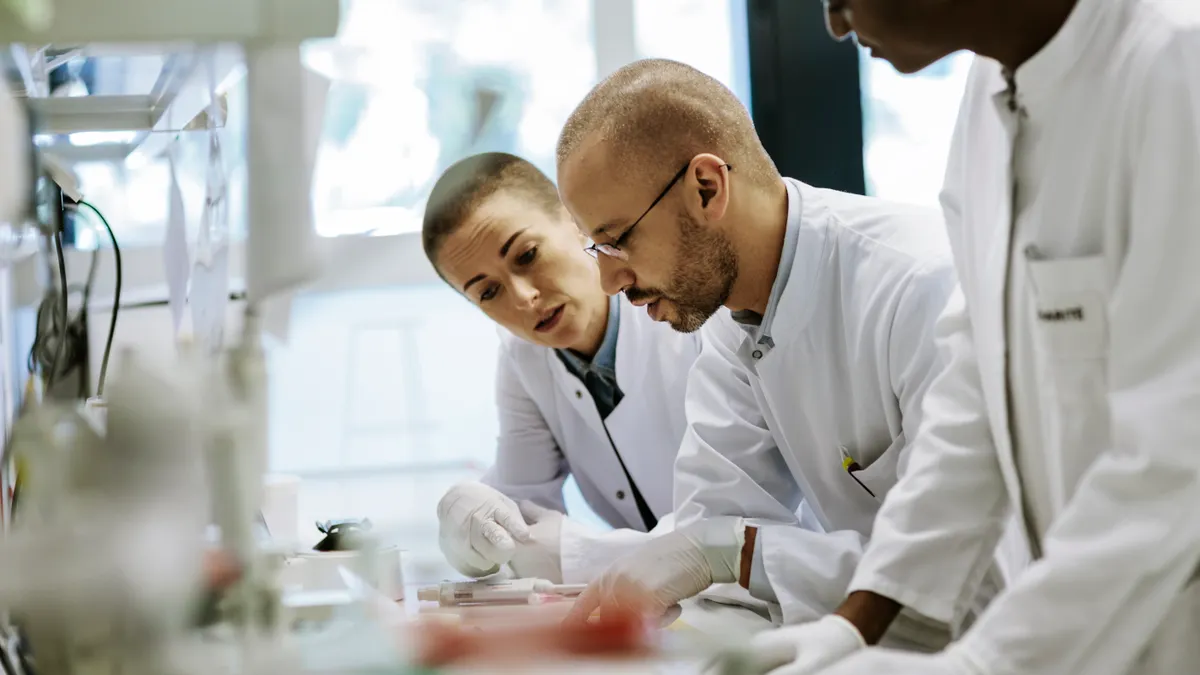 People working in lab