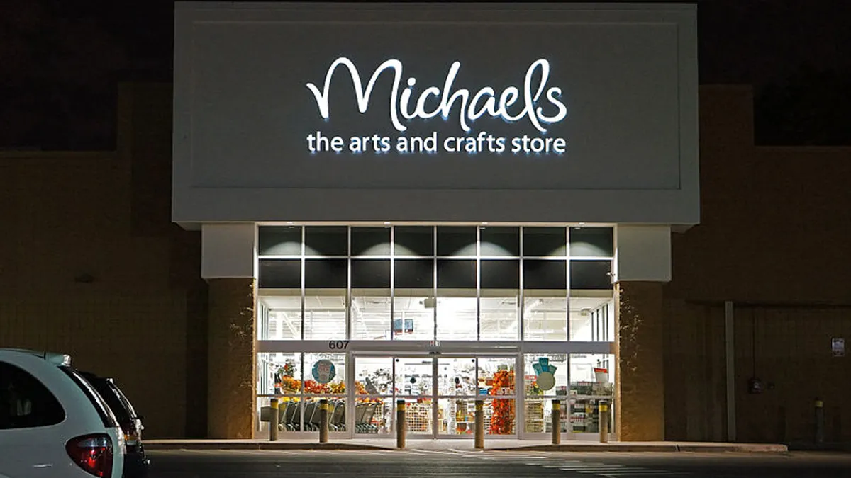 The front of a Michaels craft store.