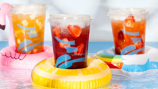 Caribou Coffee's lemonade refreshers with fruit inclusions.