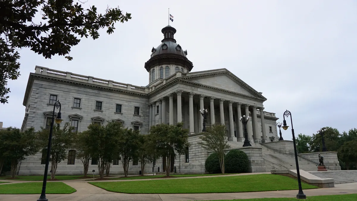 South Carolina's statehouse in summer.