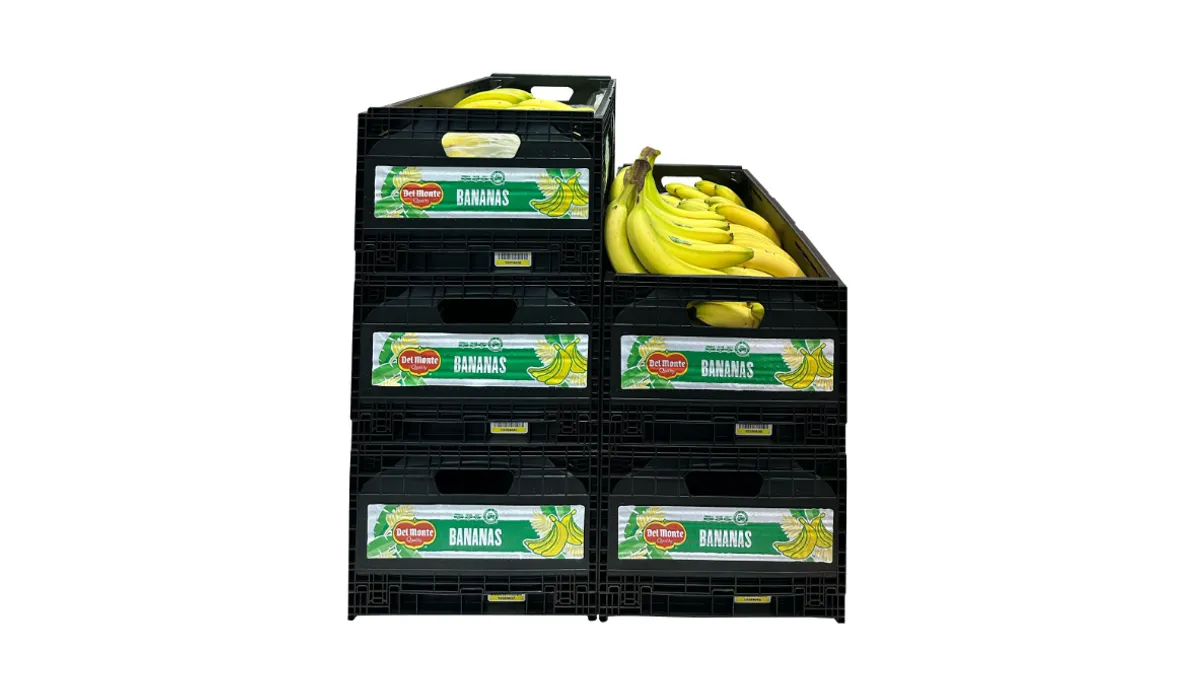 Fresh Del Monte & Arena Packaging Reusable Plastic Containers for bananas