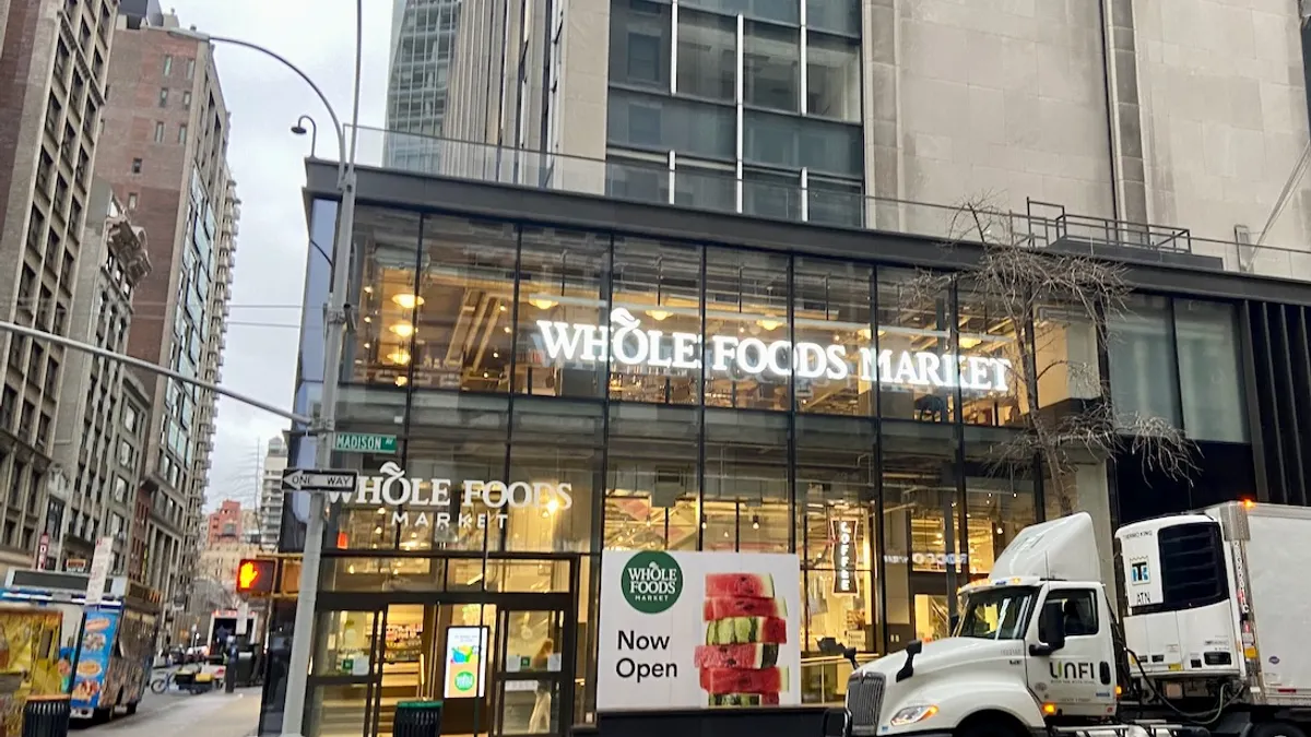 A chain grocery on a street corner.