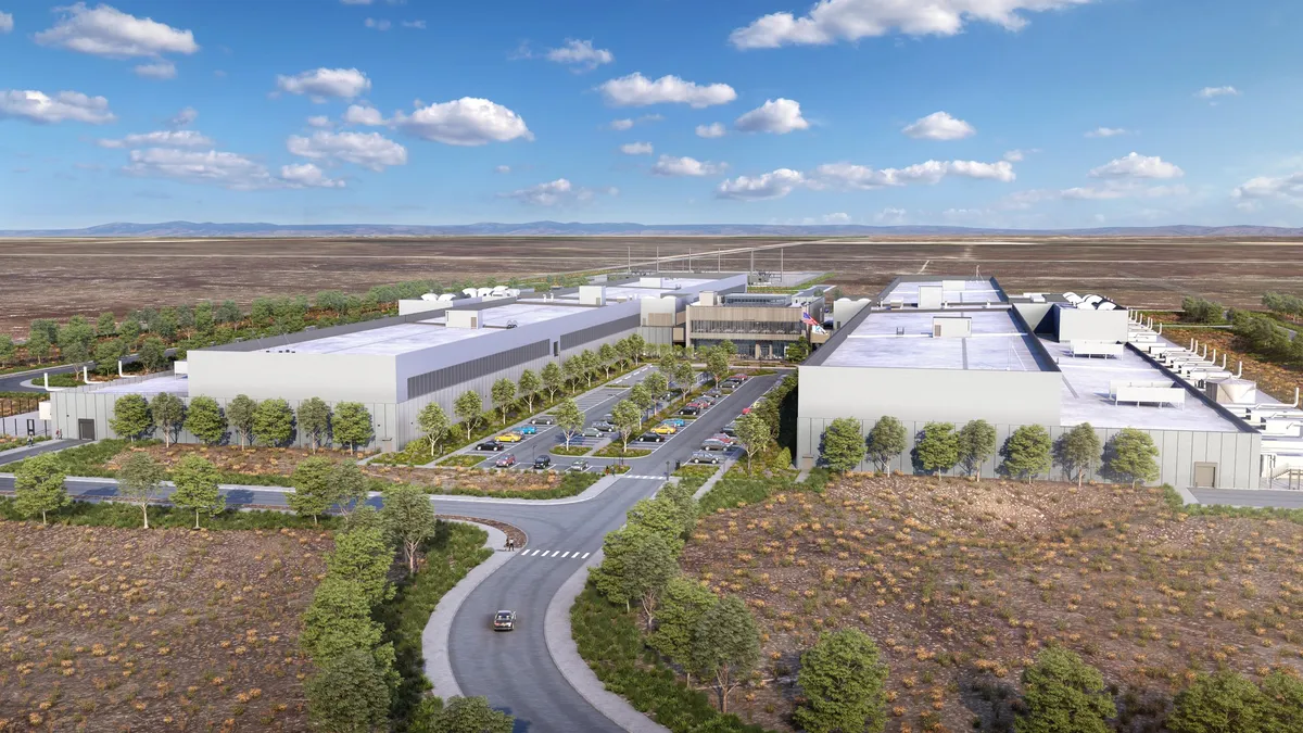 Rendering of the $800 million Meta data center in Kuna, Idaho