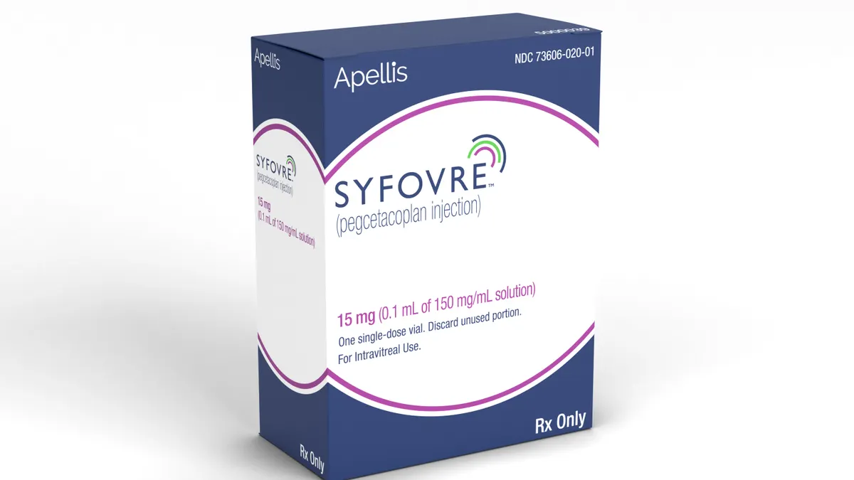 An image of Apellis Pharmaceuticals' vision loss drug Syfovre