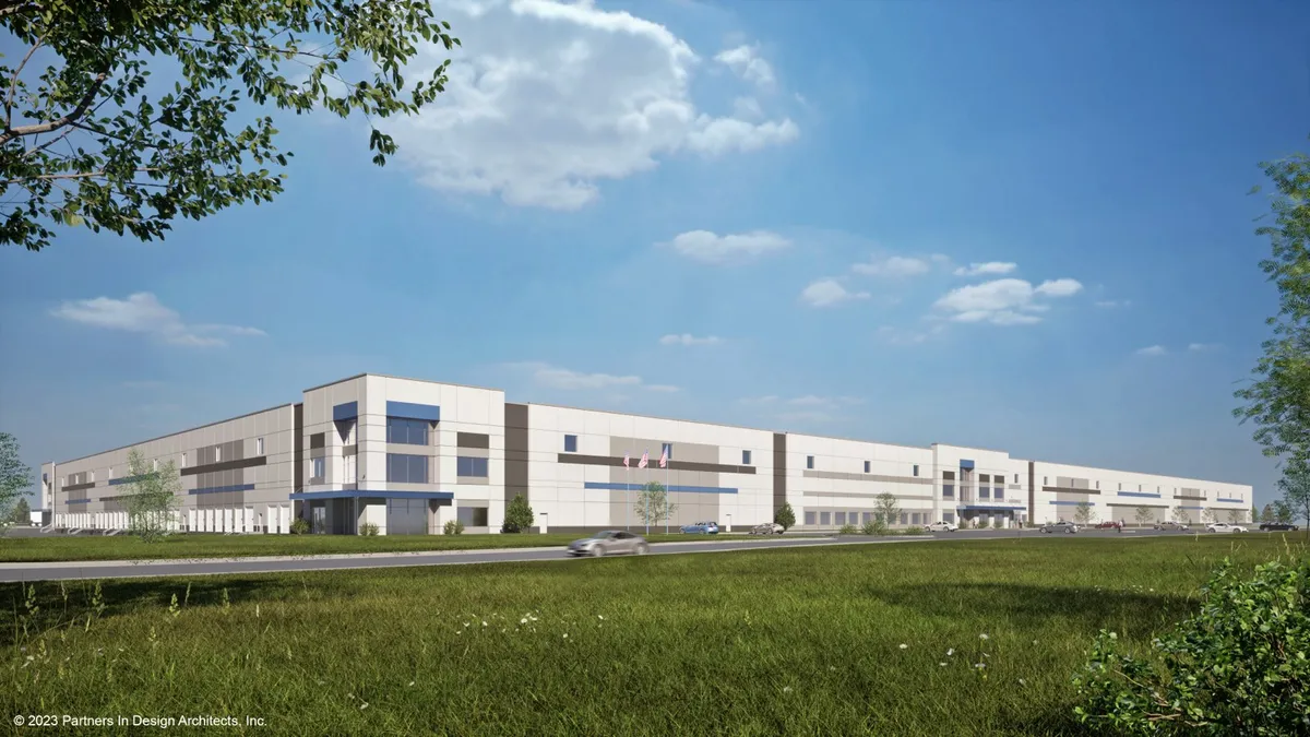 A rendering of WestRock's corrugated box plant that will be constructed in Pleasant Prairie, Wisconsin.