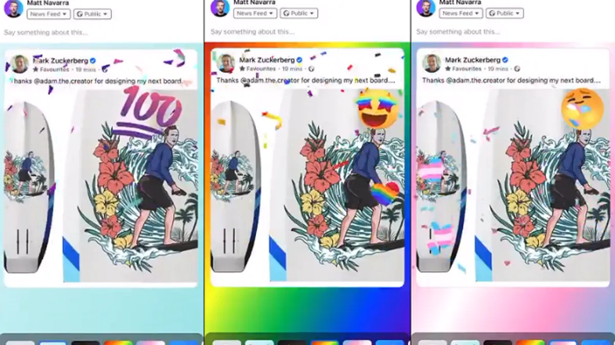 Facebook sharing animations