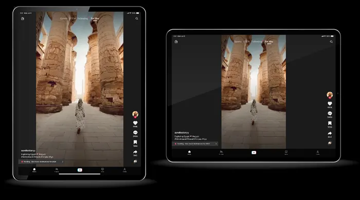 TikTok on tablet