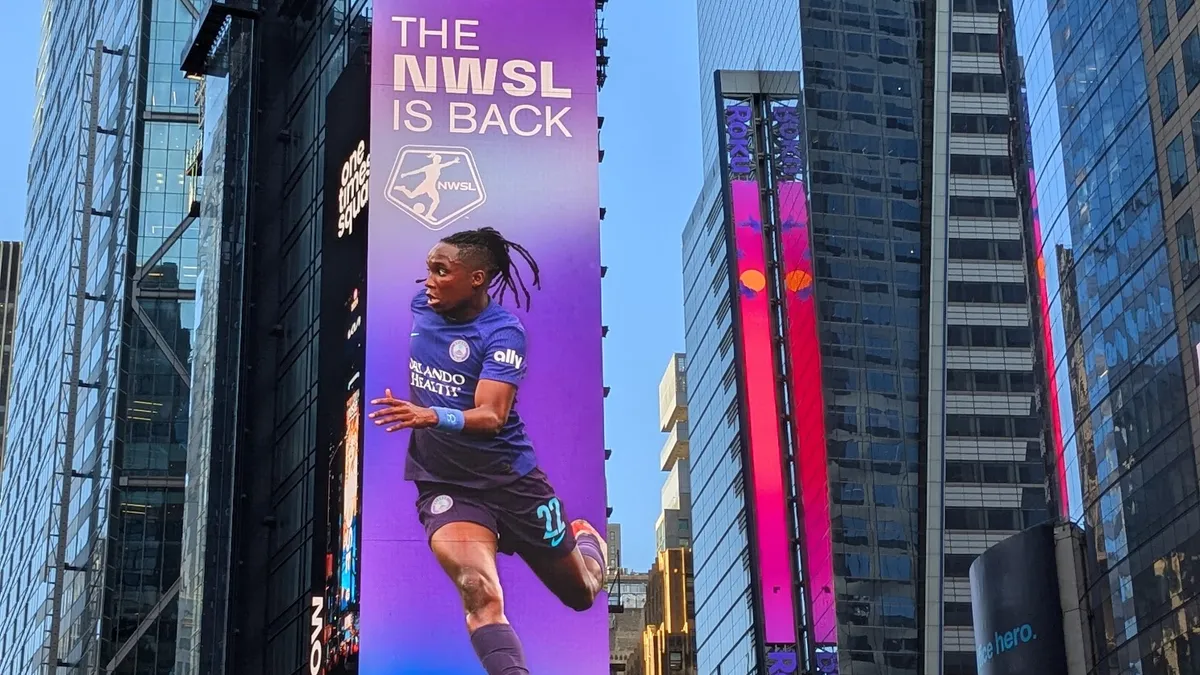 NWSL billboard in Times Square