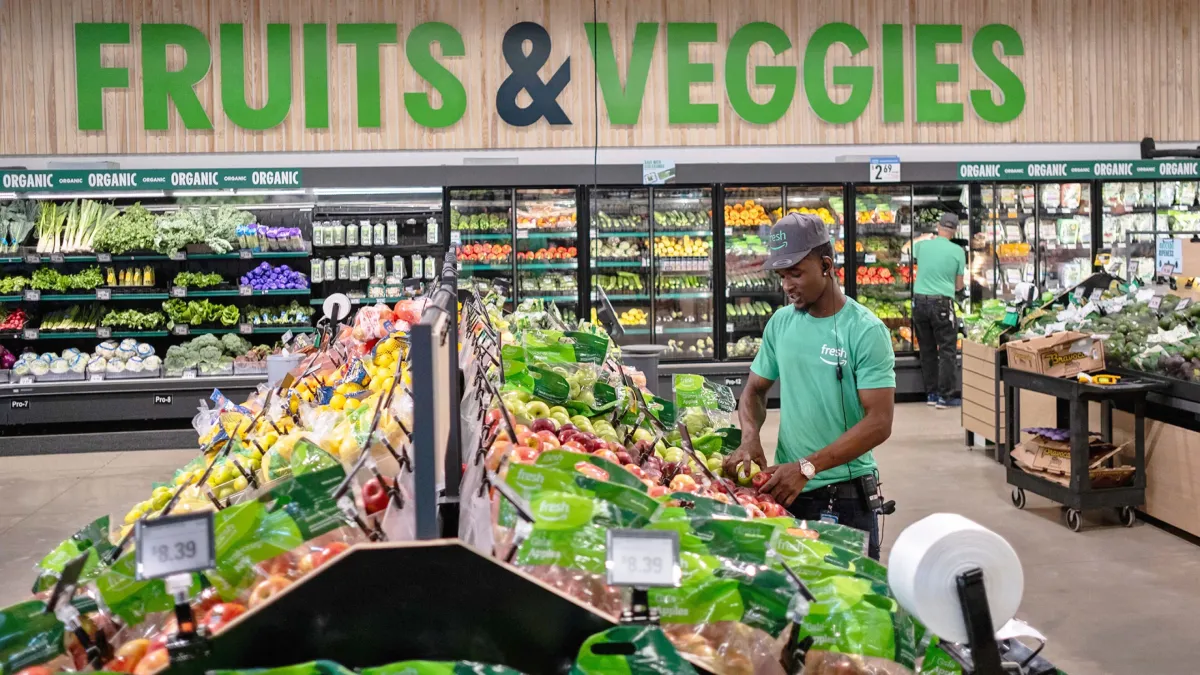 Inside a recently updated Amazon Fresh store in Illinois.