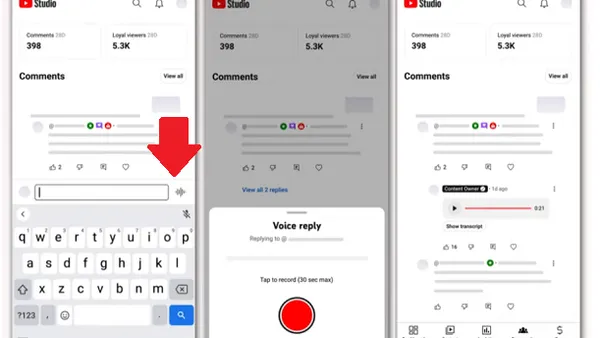 YouTube voice replies