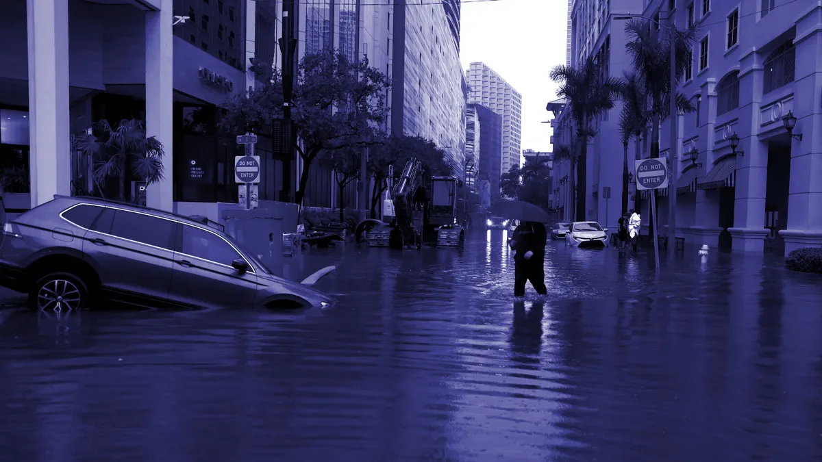 a flooded street in Florida