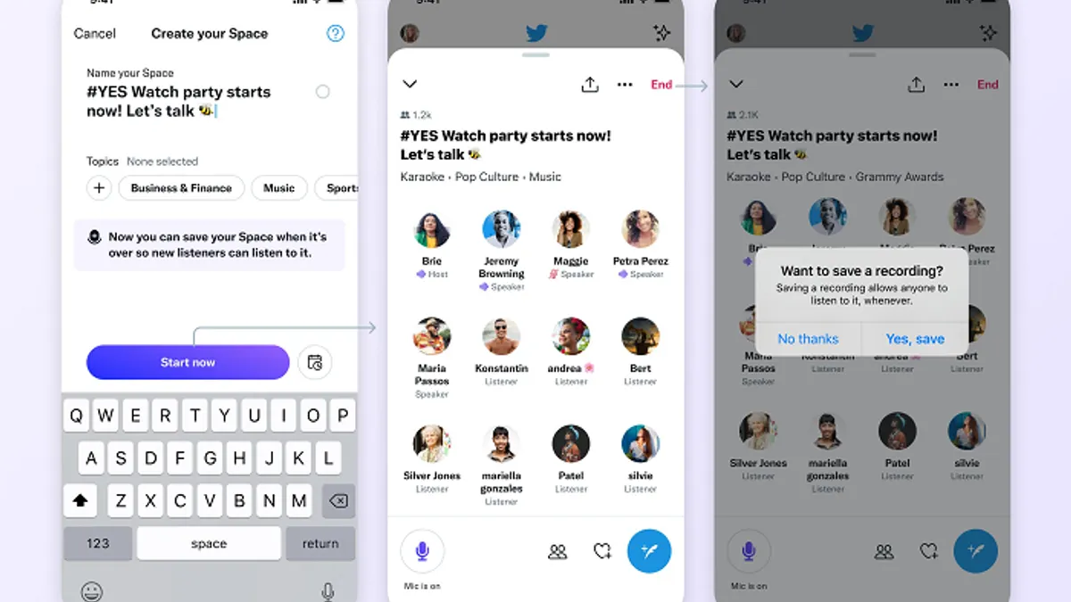 Twitter Spaces recording