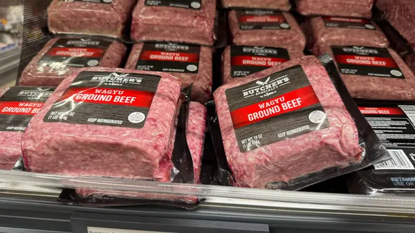 Packages of meat in a grocery store