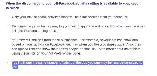 Facebook clear history FAQ