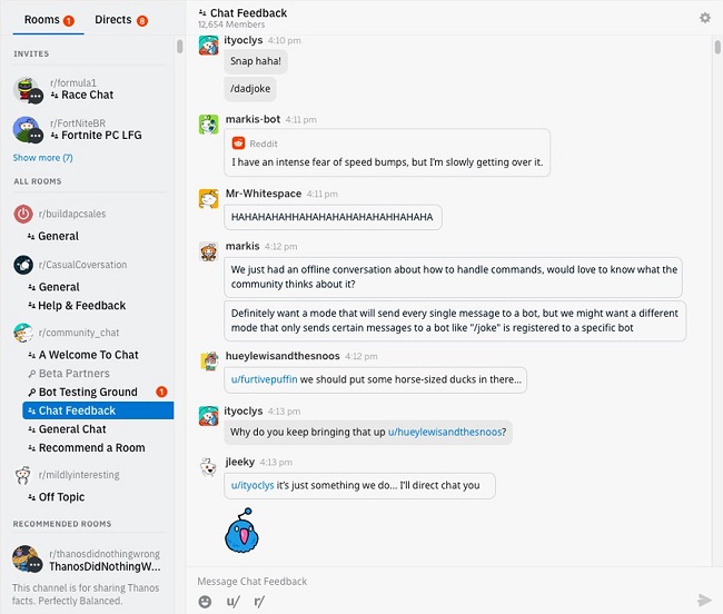Reddit chat rooms example