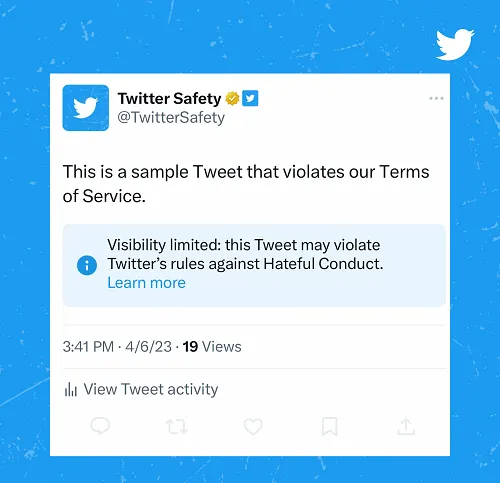 Twitter violation labels