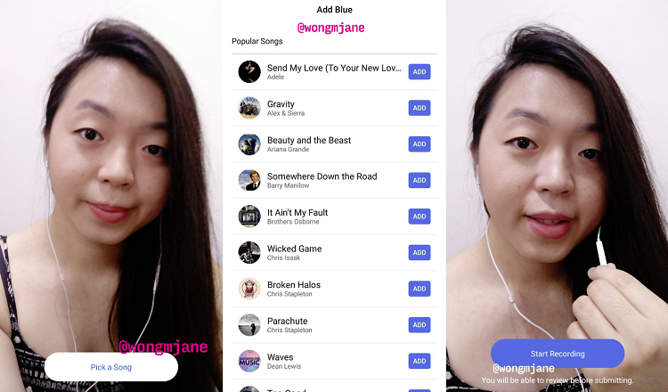 Screenshots of Facebook's Talent Shows option