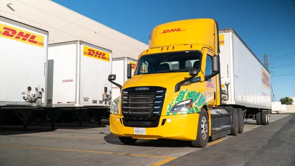 A DHL Supply Chain Class 8 electric truck.