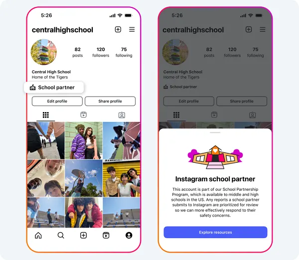 Instagram school accounts