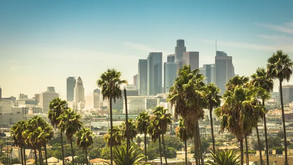 An image shows the Los Angeles skyline.