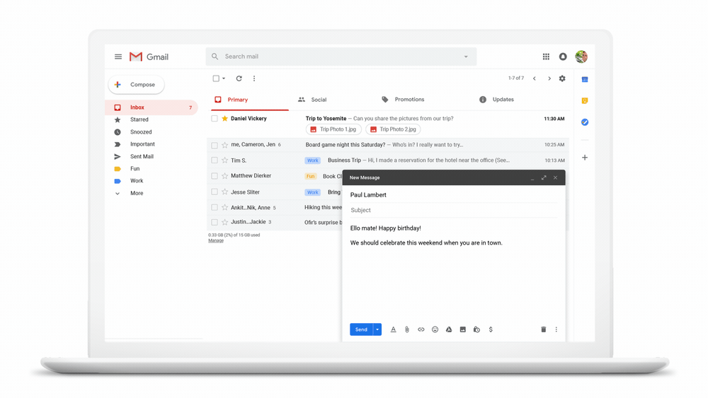 Gmail smart compose suggestions