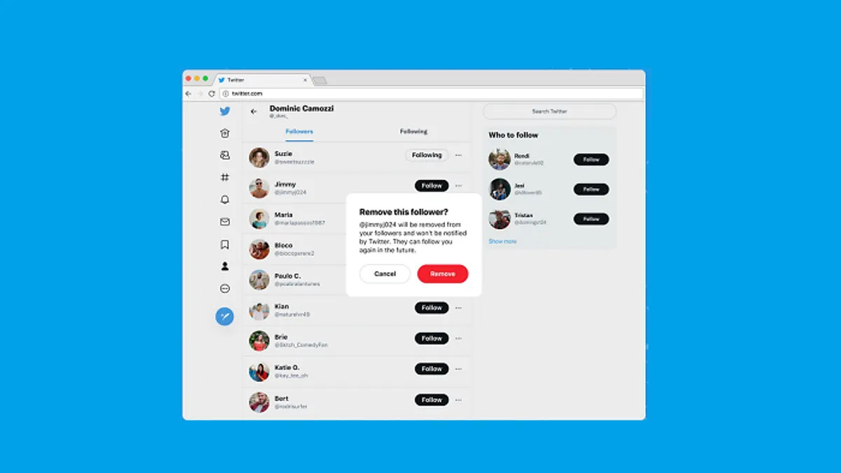 Twitter remove followers