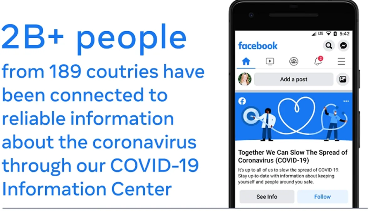 Facebook COVID-19 response